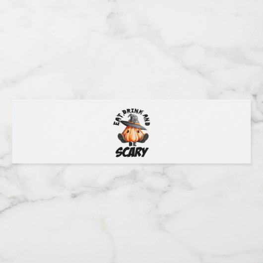 Eat Drink And Be Scared Retro Cool Waterfles Etiket (Enkel label)