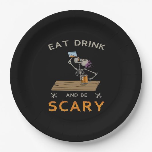 Eat Drink And Be Scary Aesthetic Graphic Papieren Bordje (Voorkant)