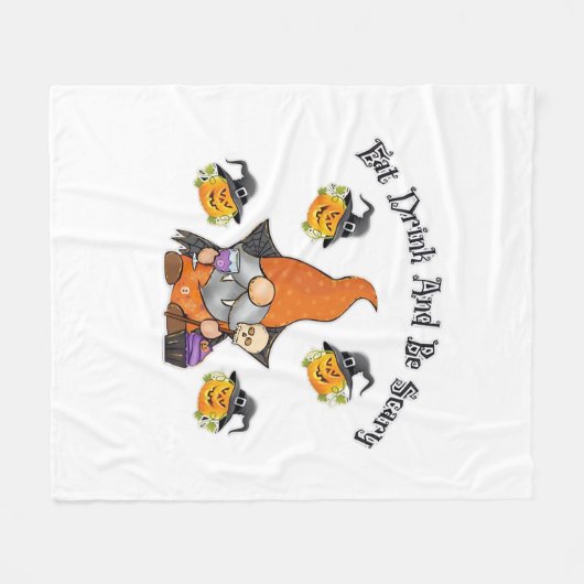 Eat Drink And Be Scary Basic Casual Fleece Deken (Voorkant (Horizontaal))