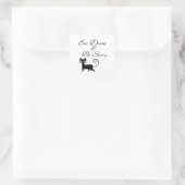 Eat Drink And Be Scary Cat Funny Cute Spooky Hallo Vierkante Sticker (Tas)