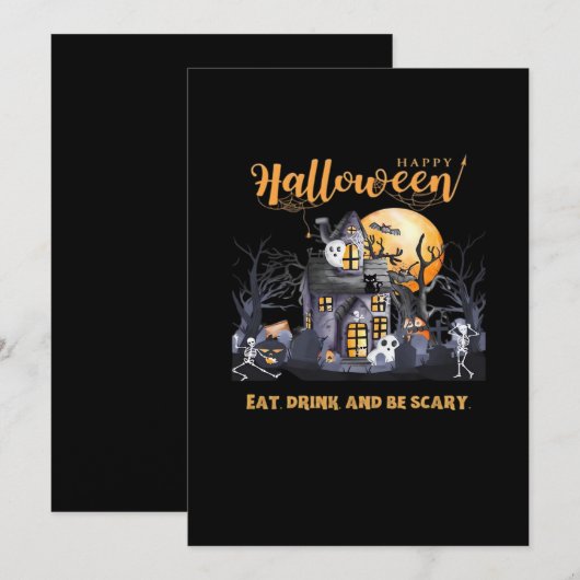 Eat Drink And Be Scary Classic Feestdagenkaart (Voorkant / Achterkant)