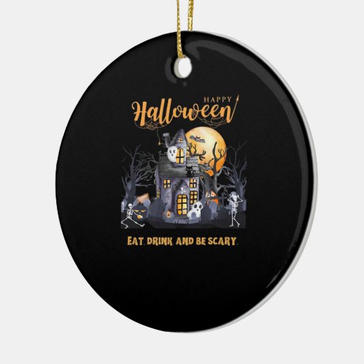 Eat Drink And Be Scary Classic Keramisch Ornament (Links)