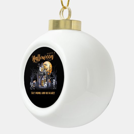 Eat Drink And Be Scary Classic Keramische Bal Ornament (Rechts)