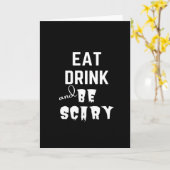 Eat Drink And Be Scary Classic Style Kaart (Gele Bloem)
