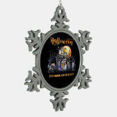 Eat Drink And Be Scary Classic Tin Sneeuwvlok Ornament (Links)