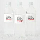 Eat Drink And Be Scary Design Retro Classic Waterfles Etiket (Flessen)