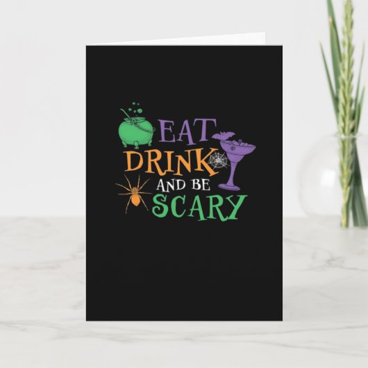 Eat Drink And Be Scary Essential Retro Graphic Kaart (Voorkant)