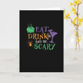 Eat Drink And Be Scary Essential Retro Graphic Kaart (Gele Bloem)