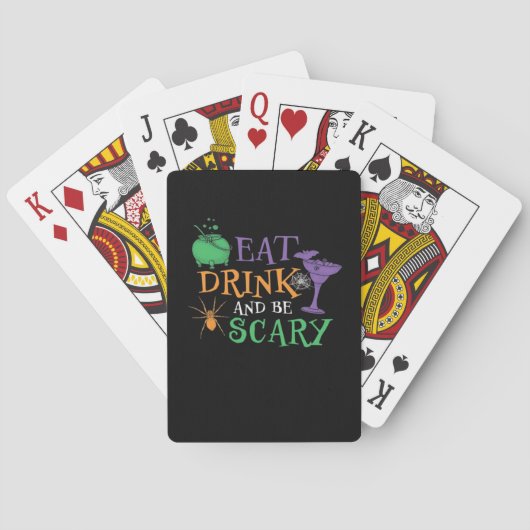Eat Drink And Be Scary Essential Retro Graphic Pokerkaarten (Achterkant)