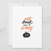 Eat Drink And Be Scary Funny Halloween Feestdagenkaart (Voorkant)