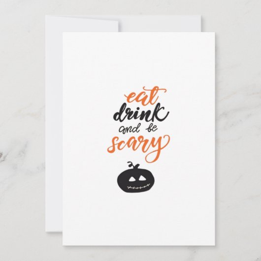Eat Drink And Be Scary Funny Halloween Feestdagenkaart (Voorkant)