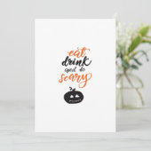 Eat Drink And Be Scary Funny Halloween Feestdagenkaart (Staand voorkant)