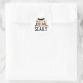 Eat Drink And Be Scary Funny Halloween Quote Ronde Sticker (Tas)