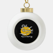 Eat Drink And Be Scary Funny Quote Keramische Bal Ornament (Voorkant)