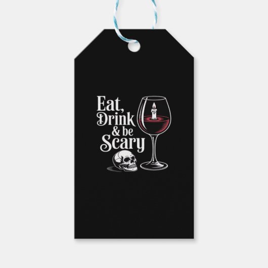 Eat Drink And Be Scary Funny Quote Modern Look Cadeaulabel (Voorkant)