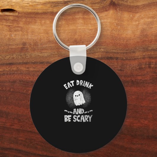 Eat Drink And Be Scary Ghost For A Boo Fan Sleutelhanger (Voorkant)