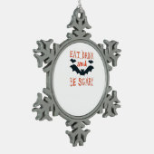 Eat Drink And Be Scary Halloween Bats Party Hallow Tin Sneeuwvlok Ornament (Links)
