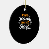 Eat Drink And Be Scary Halloween Creative Casual Keramisch Ornament (Rechts)