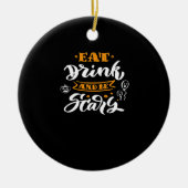 Eat Drink And Be Scary Halloween Creative Casual Keramisch Ornament (Voorkant)