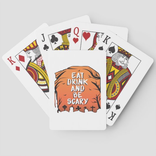 Eat Drink And Be Scary Halloween Design Creative S Pokerkaarten (Achterkant)