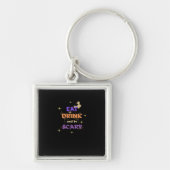 Eat Drink And Be Scary Halloween Funny Design Sleutelhanger (Voorkant)