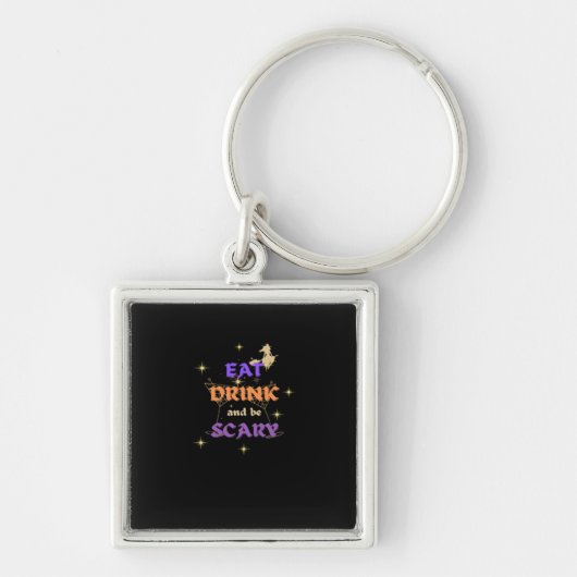 Eat Drink And Be Scary Halloween Funny Design Sleutelhanger (Voorkant)