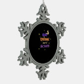Eat Drink And Be Scary Halloween Funny Design Tin Sneeuwvlok Ornament (Links)