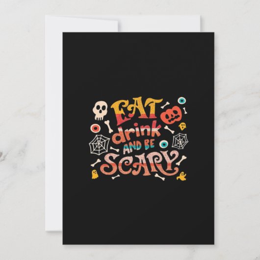 Eat Drink And Be Scary Halloween Funny Essential C Feestdagenkaart (Voorkant)