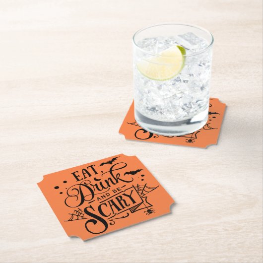 Eat Drink And Be Scary Halloween  Kartonnen Onderzetters (Insitu)