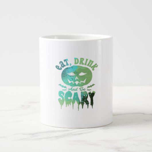 Eat Drink And Be Scary Halloween Light Grote Koffiekop (Voorkant)