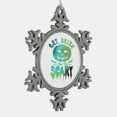 Eat Drink And Be Scary Halloween Light Tin Sneeuwvlok Ornament (Links)