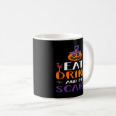 Eat Drink And Be Scary Halloween Party Witch Drink Koffiemok (Voorkant rechts)