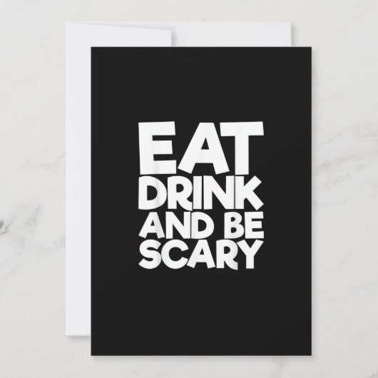 Eat Drink And Be Scary Halloween Retro Classic Feestdagenkaart (Voorkant)