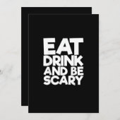 Eat Drink And Be Scary Halloween Retro Classic Feestdagenkaart (Voorkant / Achterkant)