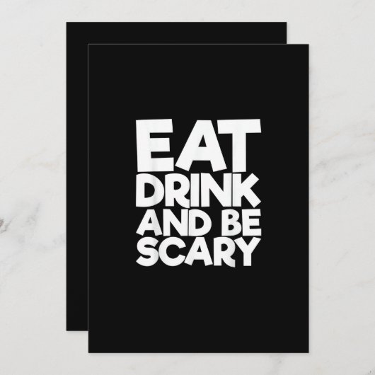 Eat Drink And Be Scary Halloween Retro Classic Feestdagenkaart (Voorkant / Achterkant)