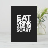 Eat Drink And Be Scary Halloween Retro Classic Feestdagenkaart (Staand voorkant)