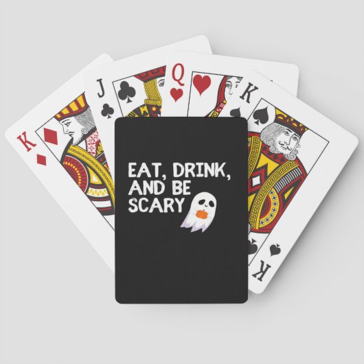 Eat Drink And Be Scary Halloween Spirit Modern Pokerkaarten (Achterkant)
