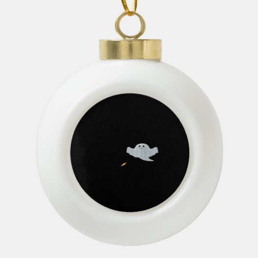 Eat Drink And Be Scary Halloween Trendy Casual  Keramische Bal Ornament (Voorkant)