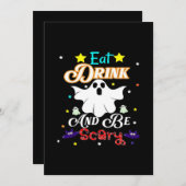 Eat Drink And Be Scary Happy Halloween Day Feestdagenkaart (Voorkant / Achterkant)