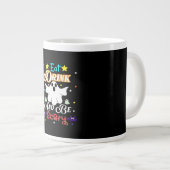 Eat Drink And Be Scary Happy Halloween Day Grote Koffiekop (Voorkant rechts)