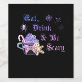 Eat Drink And Be Scary Hexmas Cool Unique Style Wijn Etiket (Enkel label)