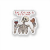 Eat Drink And Be Scary Minimal Clean Sticker (Voorkant)