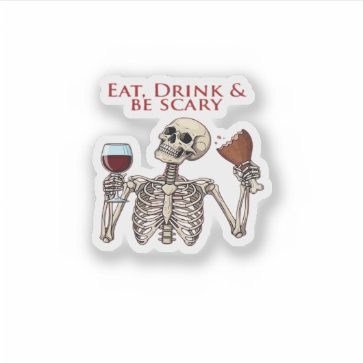 Eat Drink And Be Scary Minimal Clean Sticker (Voorkant)