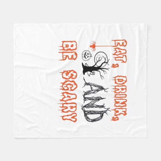 Eat Drink And Be Scary Minimal Quote Fleece Deken (Voorkant (Horizontaal))