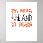 Eat Drink And Be Scary Minimal Quote Poster (Voorkant)