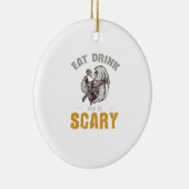 Eat Drink And Be Scary Reaper Minimal Clean Keramisch Ornament (Rechts)