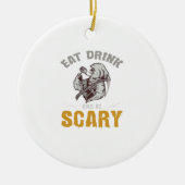 Eat Drink And Be Scary Reaper Minimal Clean Keramisch Ornament (Voorkant)