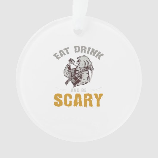 Eat Drink And Be Scary Reaper Minimal Clean Ornament (voorkant)