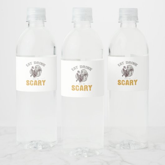 Eat Drink And Be Scary Reaper Minimal Clean Waterfles Etiket (Flessen)