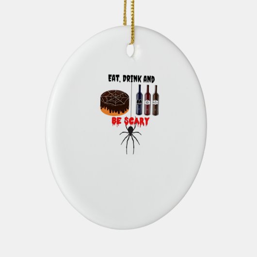 Eat Drink And Be Scary Retro Classic Keramisch Ornament (Rechts)